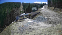 Modrá sjezdovka - dojezd k lanové dráze