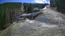 Modrá sjezdovka - dojezd k lanové dráze