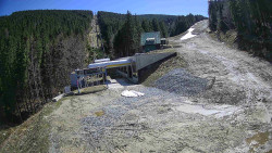 Modrá sjezdovka - dojezd k lanové dráze