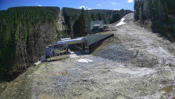 Modrá sjezdovka - dojezd k lanové dráze