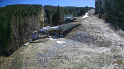 Modrá sjezdovka - dojezd k lanové dráze