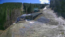 Modrá sjezdovka - dojezd k lanové dráze