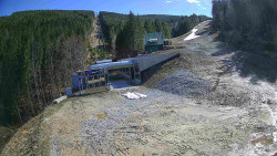 Modrá sjezdovka - dojezd k lanové dráze