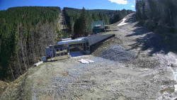 Modrá sjezdovka - dojezd k lanové dráze