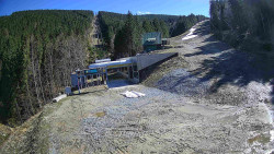 Modrá sjezdovka - dojezd k lanové dráze