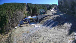 Modrá sjezdovka - dojezd k lanové dráze