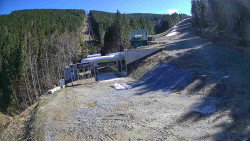 Modrá sjezdovka - dojezd k lanové dráze