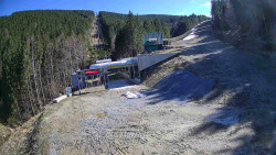 Modrá sjezdovka - dojezd k lanové dráze