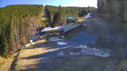 Modrá sjezdovka - dojezd k lanové dráze