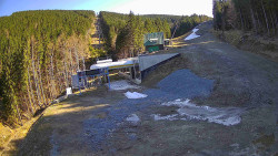 Modrá sjezdovka - dojezd k lanové dráze