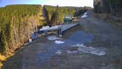 Modrá sjezdovka - dojezd k lanové dráze