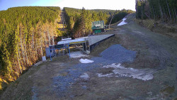 Modrá sjezdovka - dojezd k lanové dráze