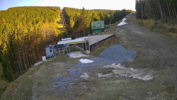 Modrá sjezdovka - dojezd k lanové dráze