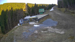 Modrá sjezdovka - dojezd k lanové dráze