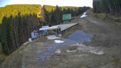 Modrá sjezdovka - dojezd k lanové dráze