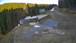 Modrá sjezdovka - dojezd k lanové dráze