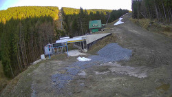 Modrá sjezdovka - dojezd k lanové dráze