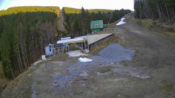 Modrá sjezdovka - dojezd k lanové dráze