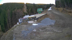 Modrá sjezdovka - dojezd k lanové dráze