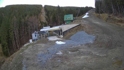 Modrá sjezdovka - dojezd k lanové dráze