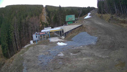 Modrá sjezdovka - dojezd k lanové dráze