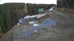 Modrá sjezdovka - dojezd k lanové dráze