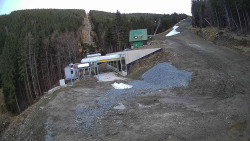 Modrá sjezdovka - dojezd k lanové dráze