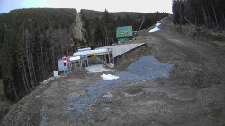 Modrá sjezdovka - dojezd k lanové dráze