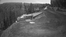 Modrá sjezdovka - dojezd k lanové dráze