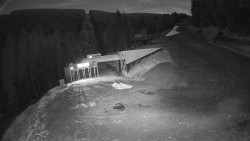 Modrá sjezdovka - dojezd k lanové dráze