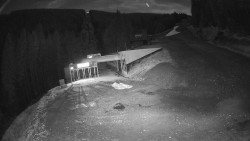 Modrá sjezdovka - dojezd k lanové dráze