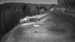 Modrá sjezdovka - dojezd k lanové dráze