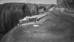 Modrá sjezdovka - dojezd k lanové dráze