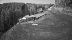 Modrá sjezdovka - dojezd k lanové dráze