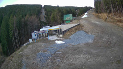 Modrá sjezdovka - dojezd k lanové dráze