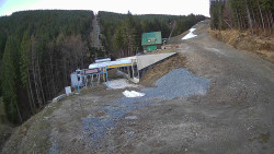 Modrá sjezdovka - dojezd k lanové dráze