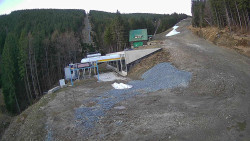 Modrá sjezdovka - dojezd k lanové dráze