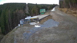 Modrá sjezdovka - dojezd k lanové dráze