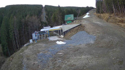 Modrá sjezdovka - dojezd k lanové dráze