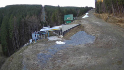 Modrá sjezdovka - dojezd k lanové dráze