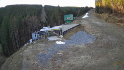 Modrá sjezdovka - dojezd k lanové dráze