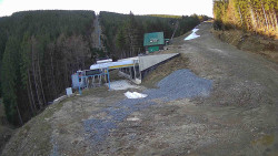 Modrá sjezdovka - dojezd k lanové dráze