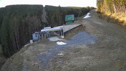 Modrá sjezdovka - dojezd k lanové dráze