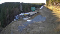 Modrá sjezdovka - dojezd k lanové dráze