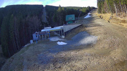 Modrá sjezdovka - dojezd k lanové dráze