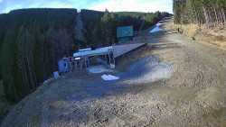 Modrá sjezdovka - dojezd k lanové dráze