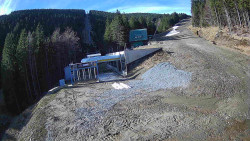 Modrá sjezdovka - dojezd k lanové dráze