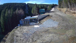 Modrá sjezdovka - dojezd k lanové dráze