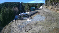 Modrá sjezdovka - dojezd k lanové dráze