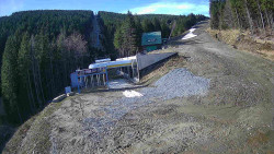 Modrá sjezdovka - dojezd k lanové dráze